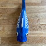 Vase ancien chinois Koi Fish bleu