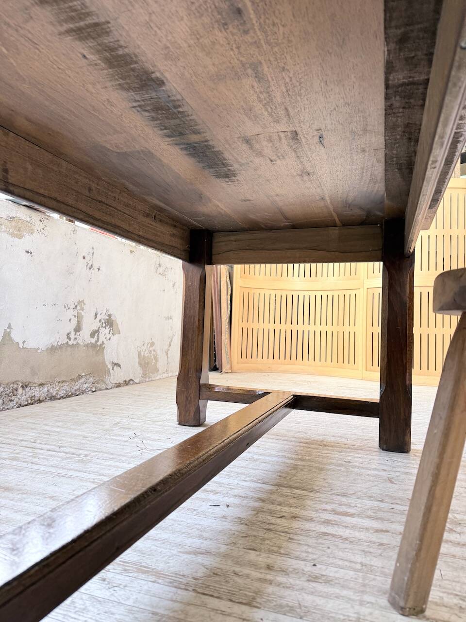 Table de ferme campagne noyer massif XL 250cm