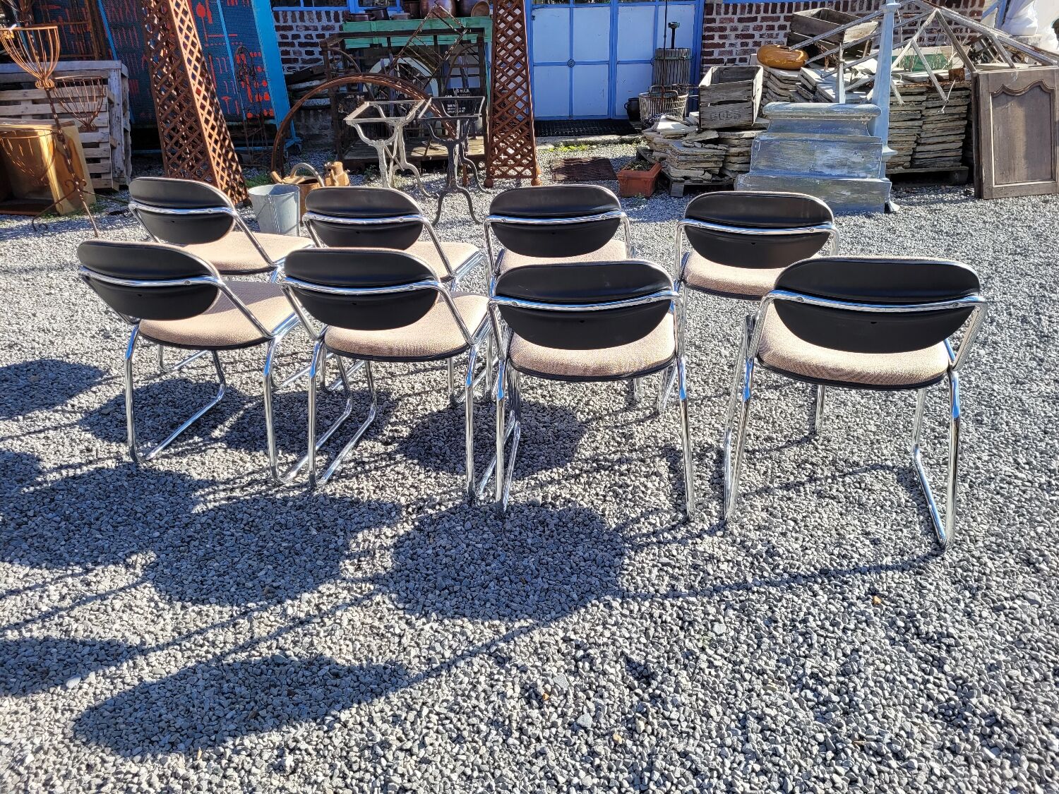 Set of 8 vintage office chairs