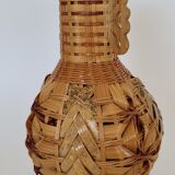 Rattan totem vase