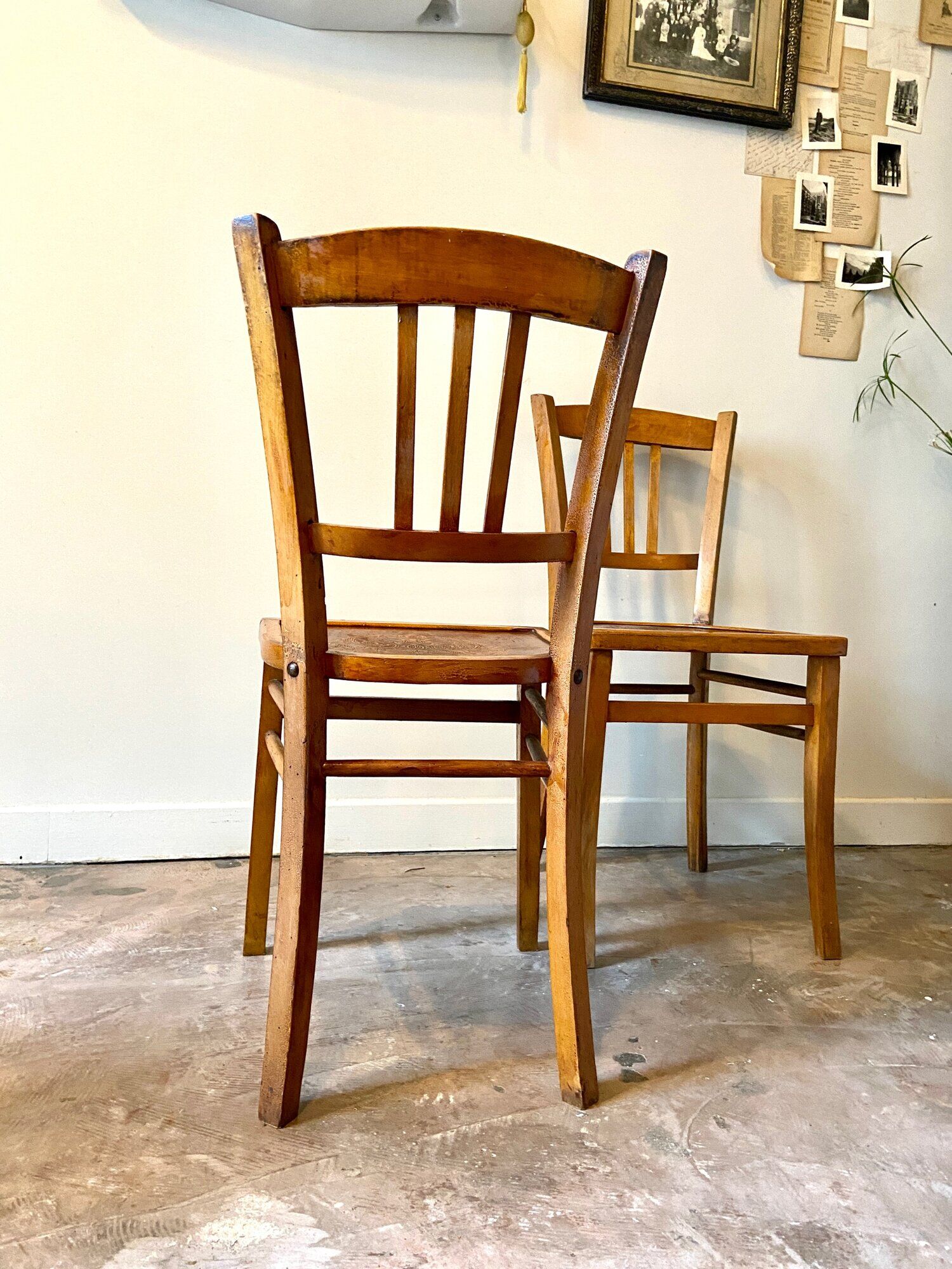 4 bistro chairs in light beech