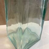 Grand Vase Colonne Obélisque Verre Épais Recyclé Art Déco Floral Design
