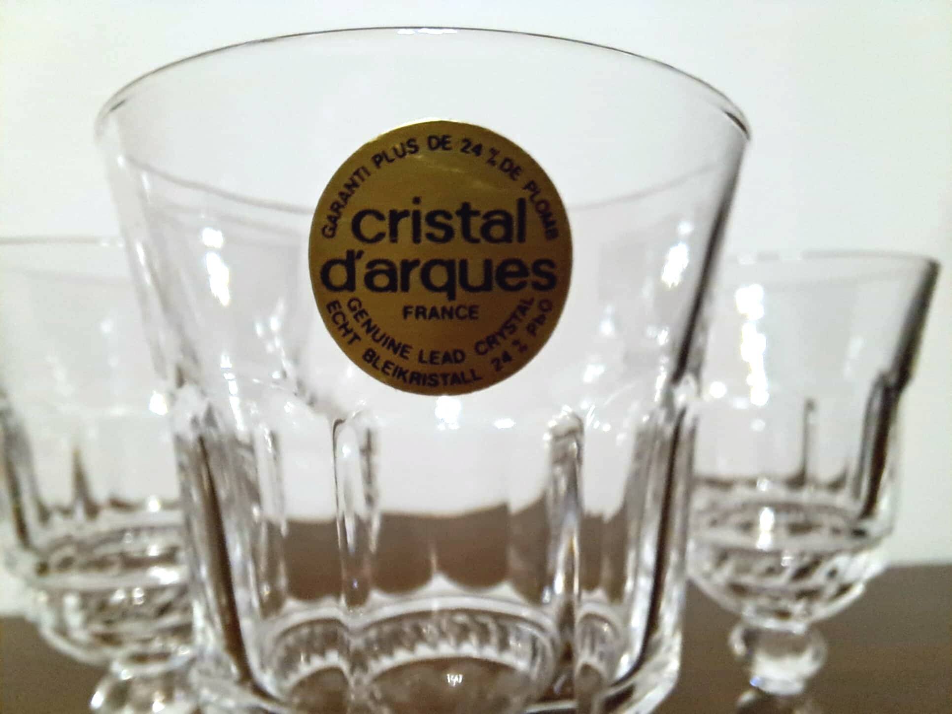 6 crystal wine glasses