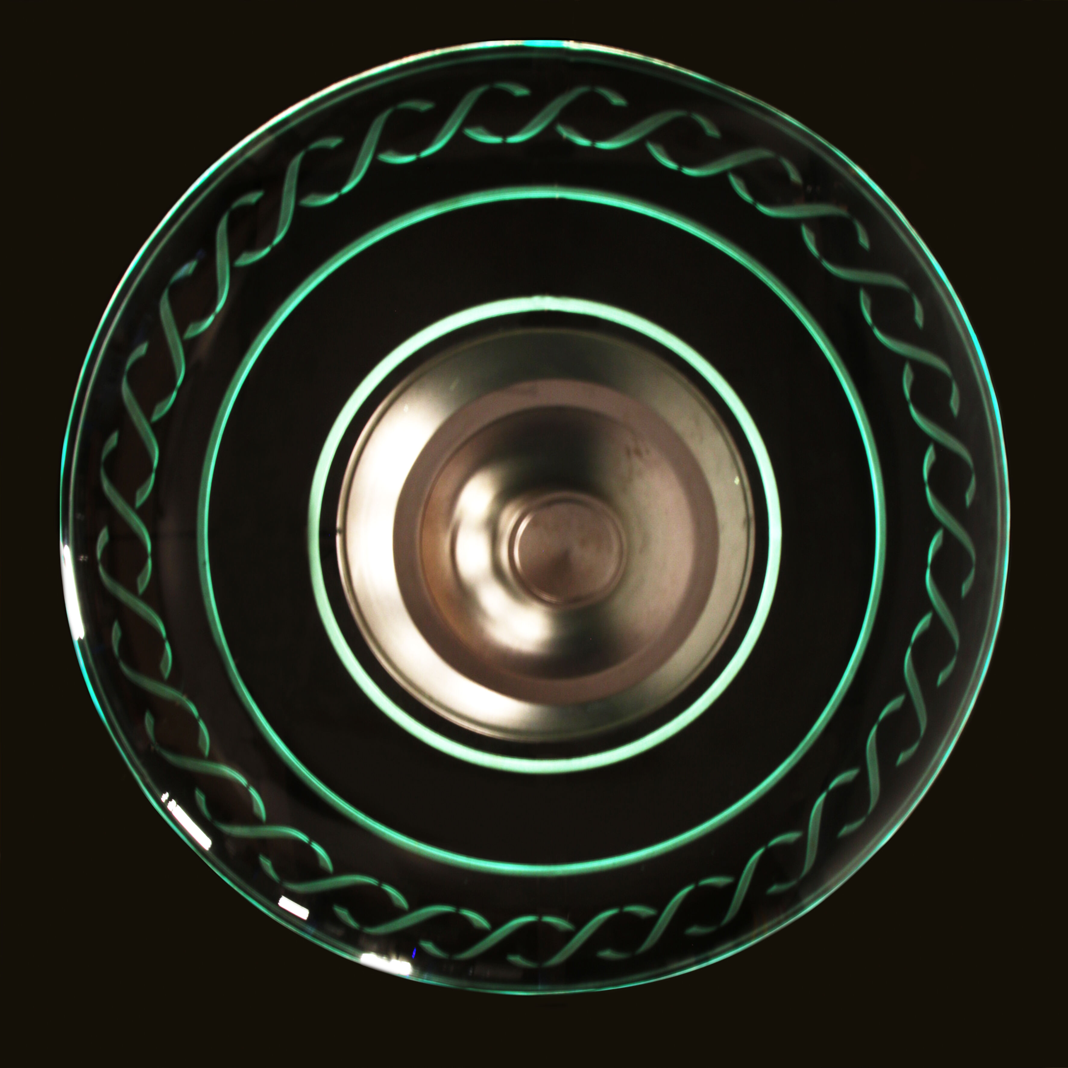 2 Art Deco Hanging lamps with cut glass England 1930