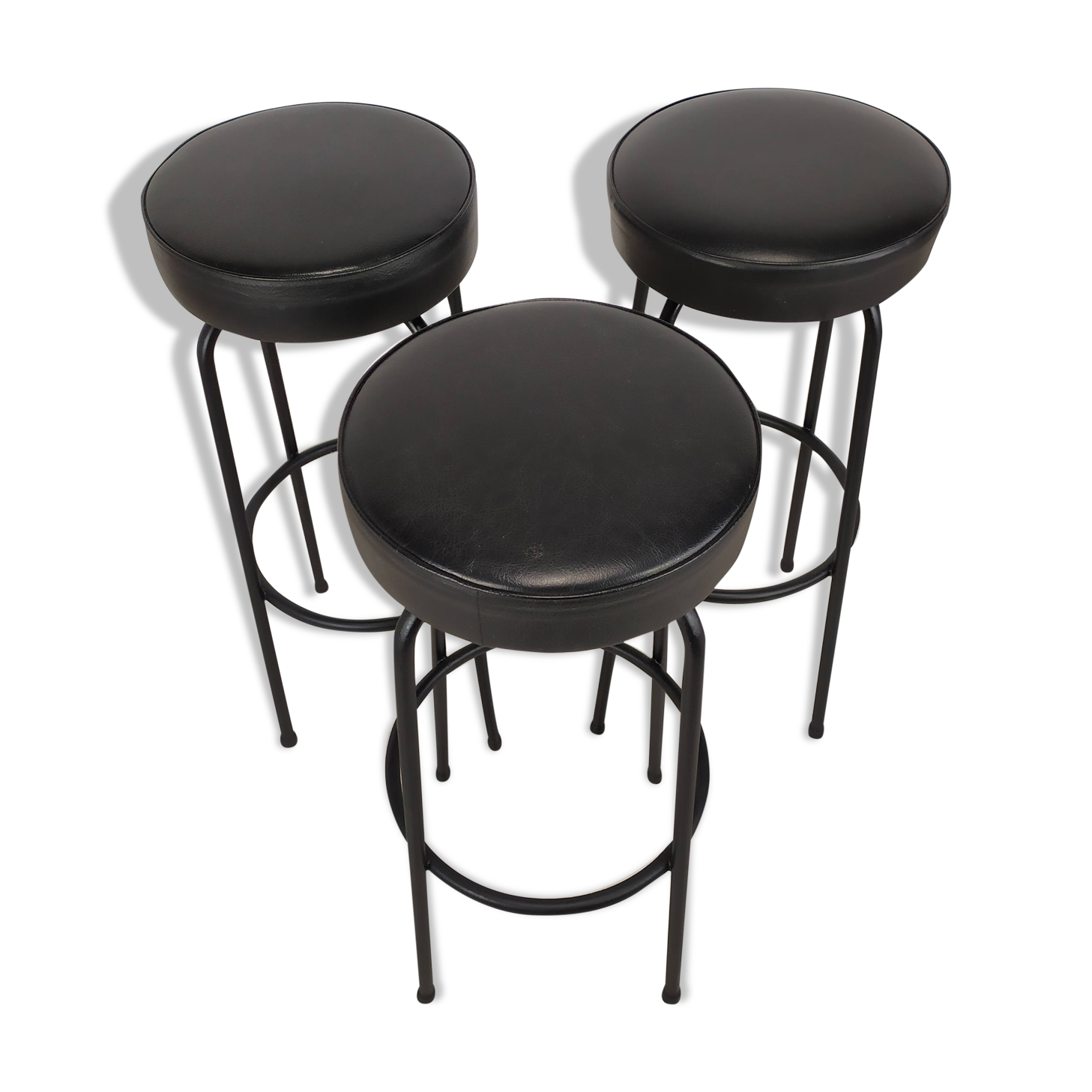 3 vintage black bar stools
