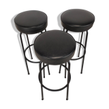 3 tabourets de bar noir vintage