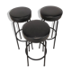 3 vintage black bar stools