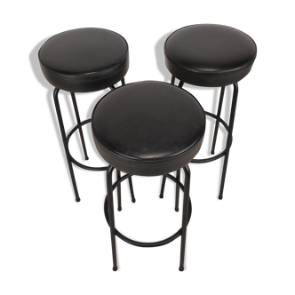 3 vintage black bar stools