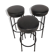3 vintage black bar stools