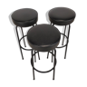 3 vintage black bar stools