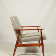 Scandinavian armchair and footrest granola beige concluded by H.Lis 300-190
