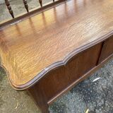 Louis XV oak storage bench from the 1950s