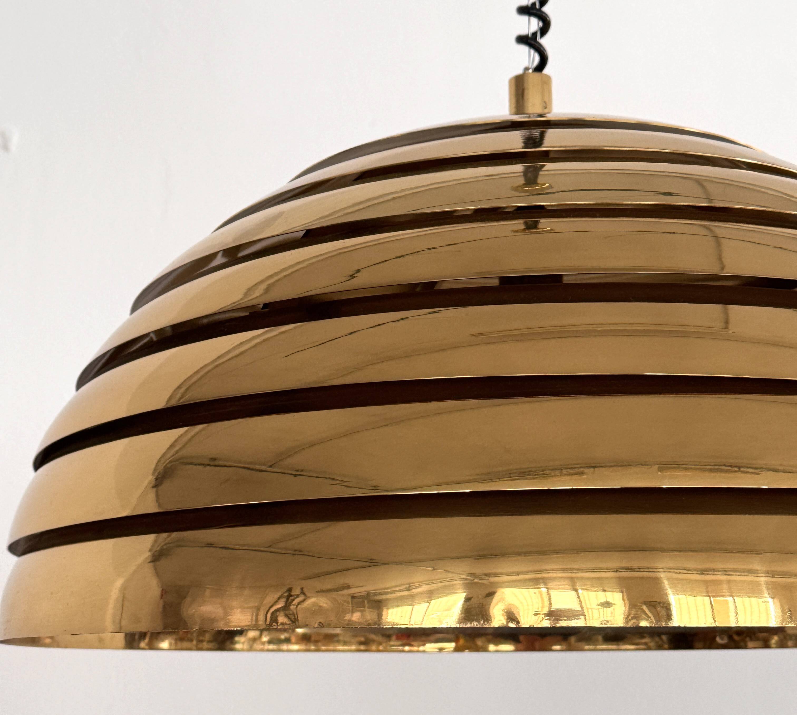 Midcentury Modern Brass Chandelier by Vereinigte Werkstätten, 1960