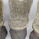 Set of 4 garden chairs stone tree stump