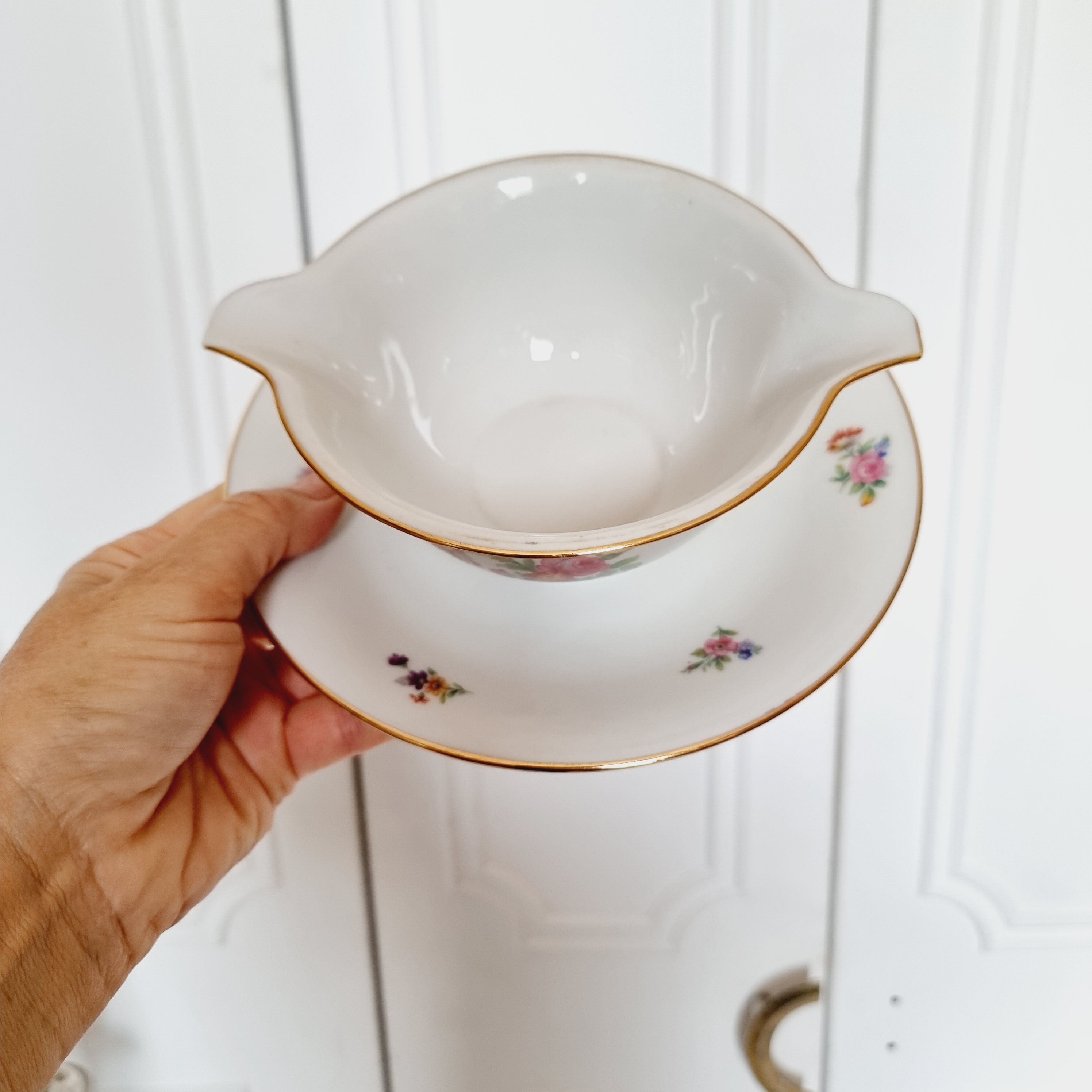 4 German Porcelain Serving Dishes from Bavaria Flores