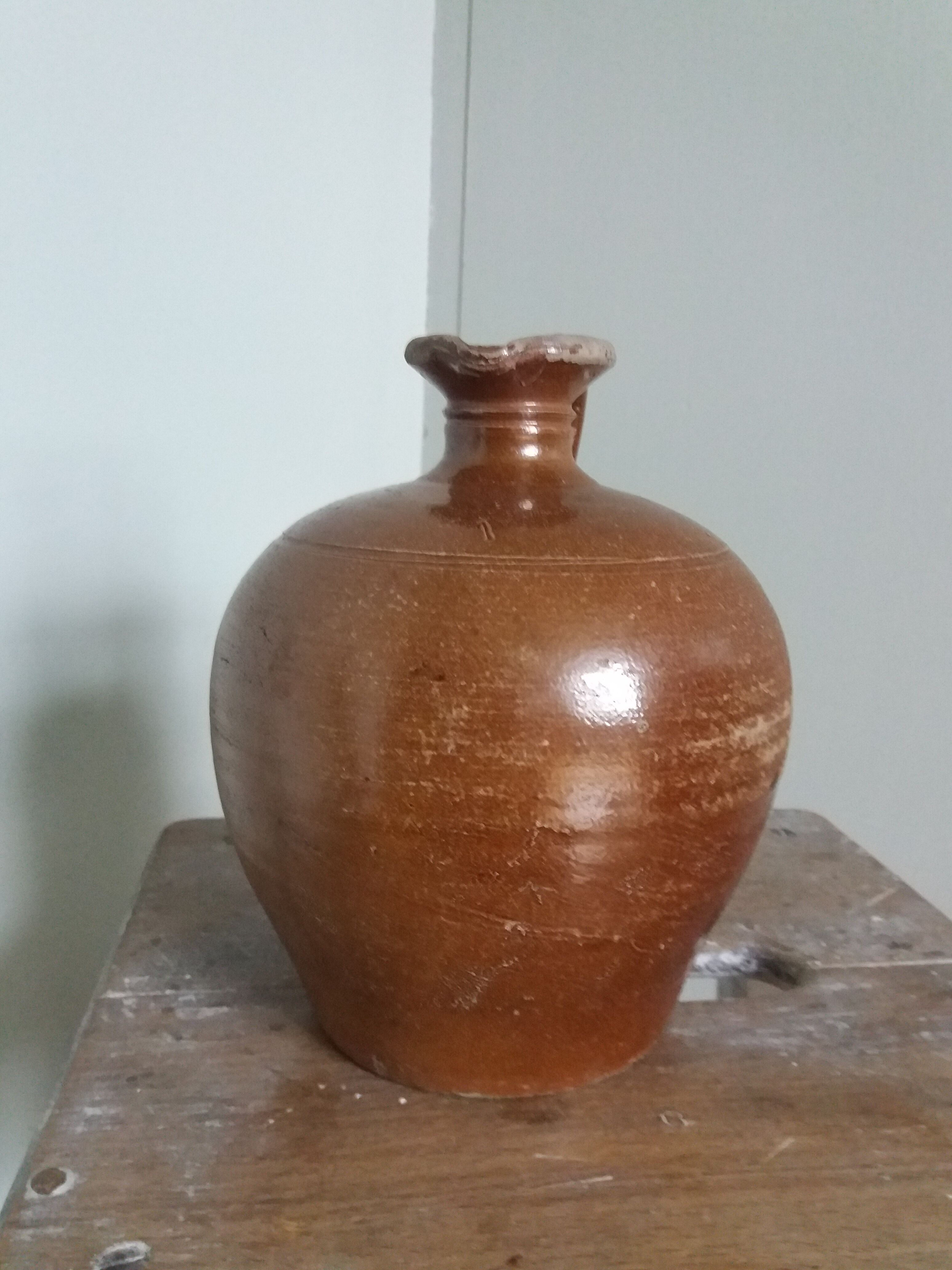 Terracotta pitcher pottery glazed stoneware