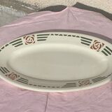 Serving dish in charcoal earthenware model Courbet art deco
