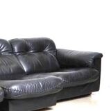Luxury leather sofa from the Swiss house DE SEDE, black leather sofa