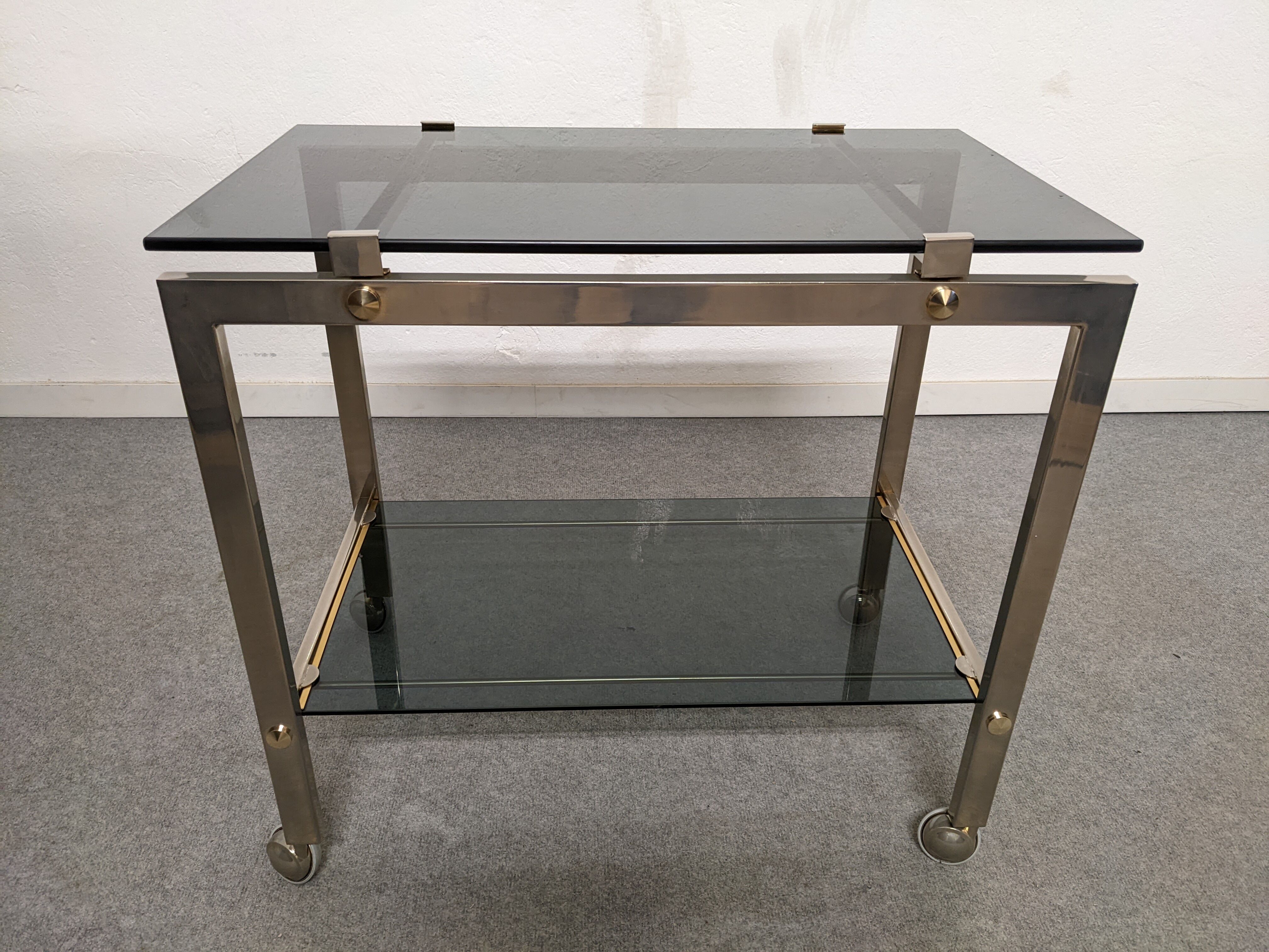 Dessert or side table on wheels from the 70s