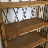 Library shelf in rattan 50s