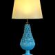 1.05 m pineapple lamp in turquoise ceramic on a gilded wooden base from the 1950s