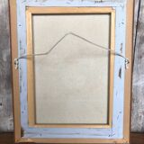 Oil Painting On Canvas FREDERICK Still Life Flowers + Wood Frame #A770