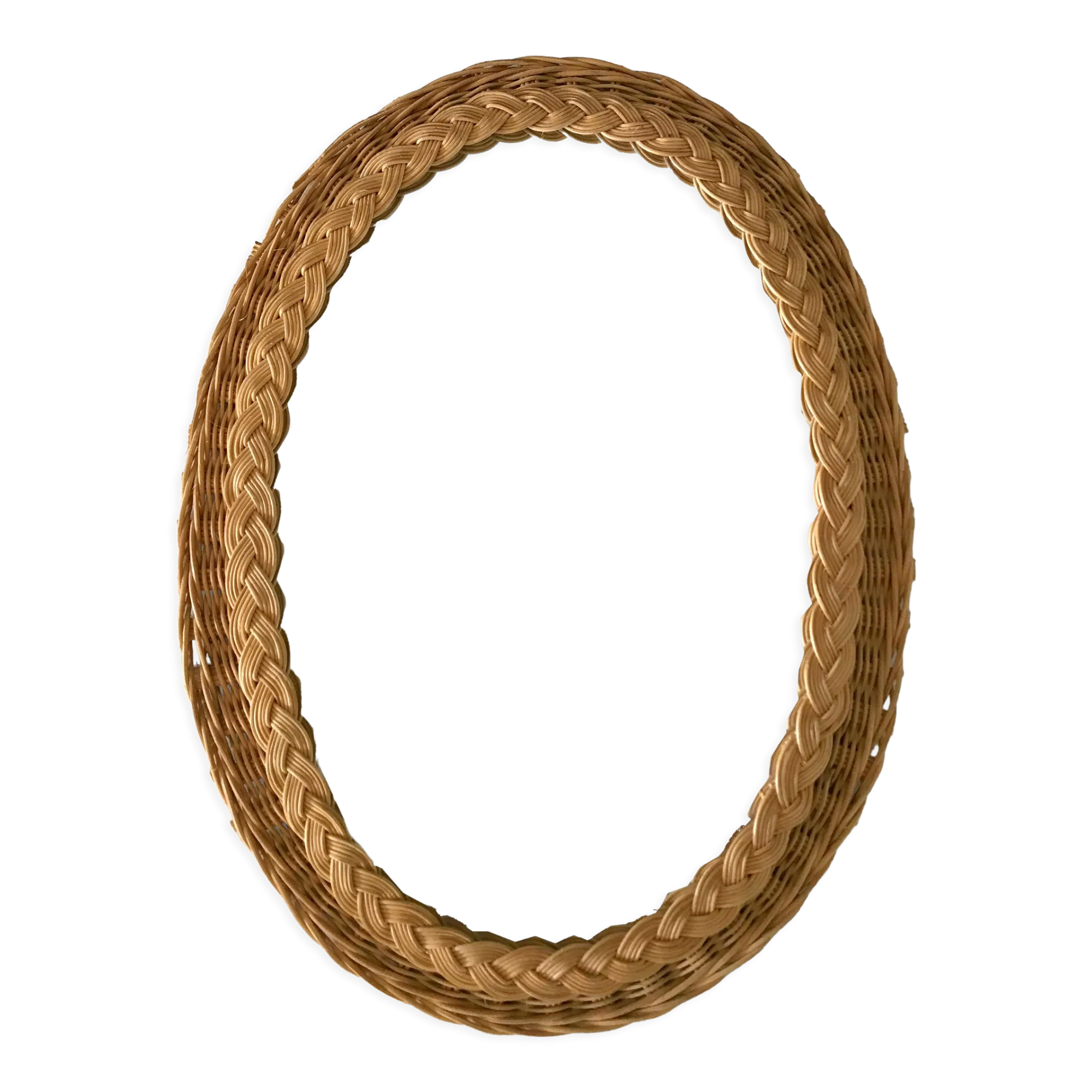 Vintage rattan mirror 47x36 cm 60s