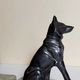 Pair of Art Deco bookends to signed wolf dogs