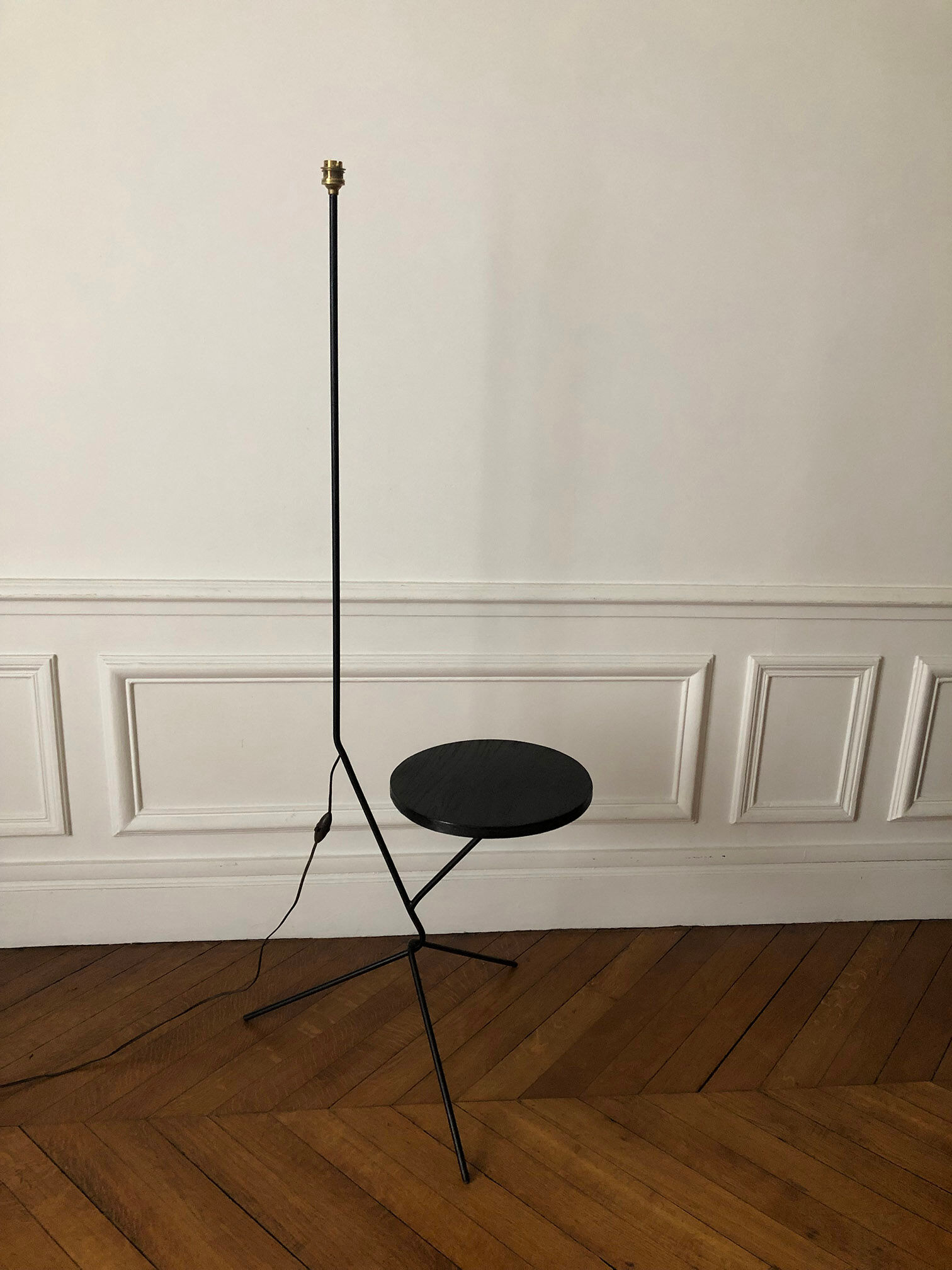 Tripod floor lamp with side table 1960