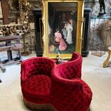Indiscreet in red velvet and gilded wood from the Napoleon III period