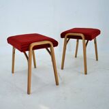1960s Ludvik Volak beech stools by Drevopodnik Holesov, Czechoslovakia