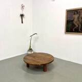 Circular oak coffee table, circa 1950