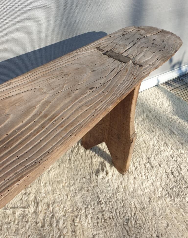 Spinning bench XIXth wooden XL 203cm