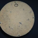 Old round oriental mirror in chiseled brass 29cm