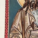 Greek god, oil on cardboard, icon