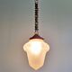Art Deco pendant light in transparent satin glass, 1920s-30s