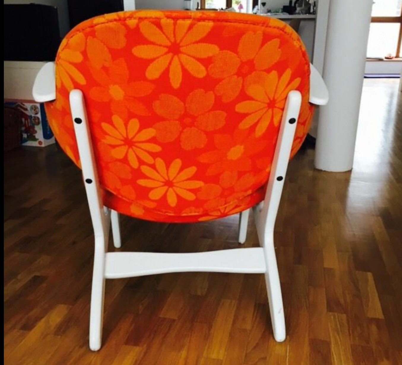 Chair Danish cocktail of Carl Edward Matthes Scandinavian vintage 50/60s orange