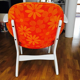 Fauteuil danois de Carl Edward Matthes scandinave vintage années 50/60 orange