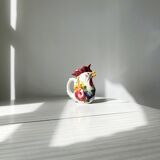 Vintage rooster pitcher in Italian art pottery from Friûl