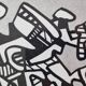 Sérigraphie encadrée sous verre d'après Jean Dubuffet, en noir et blanc, années 70, 40 x 29