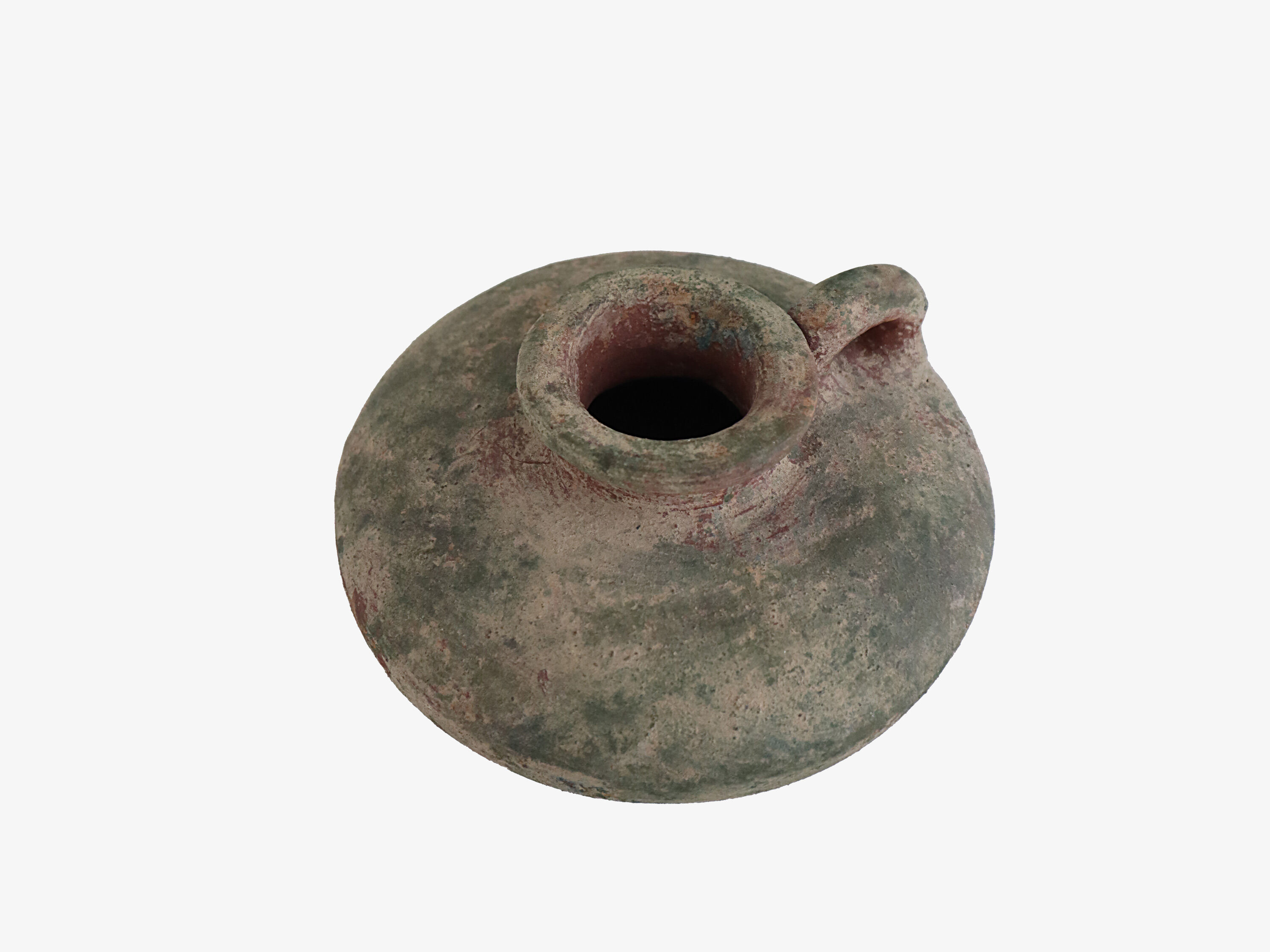 Aged patina rustic vase green
