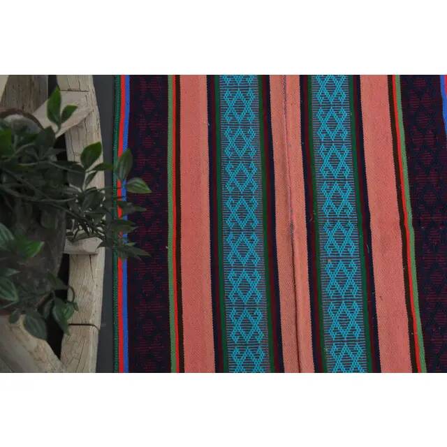 Vintage Turkish Oushak Handmade Wool Cotton Pink Runner Rug 71x246