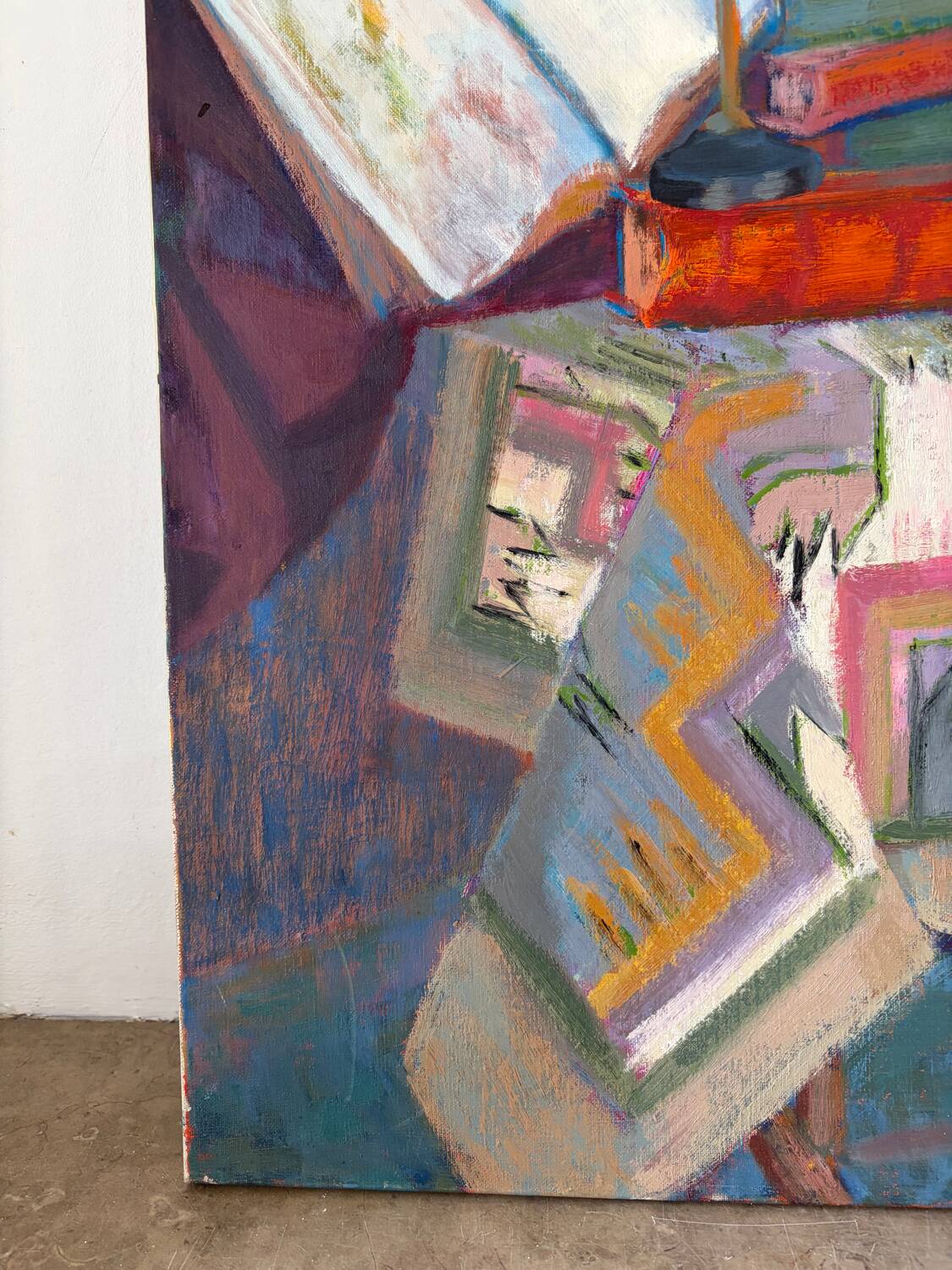 The reading table, oil on canvas