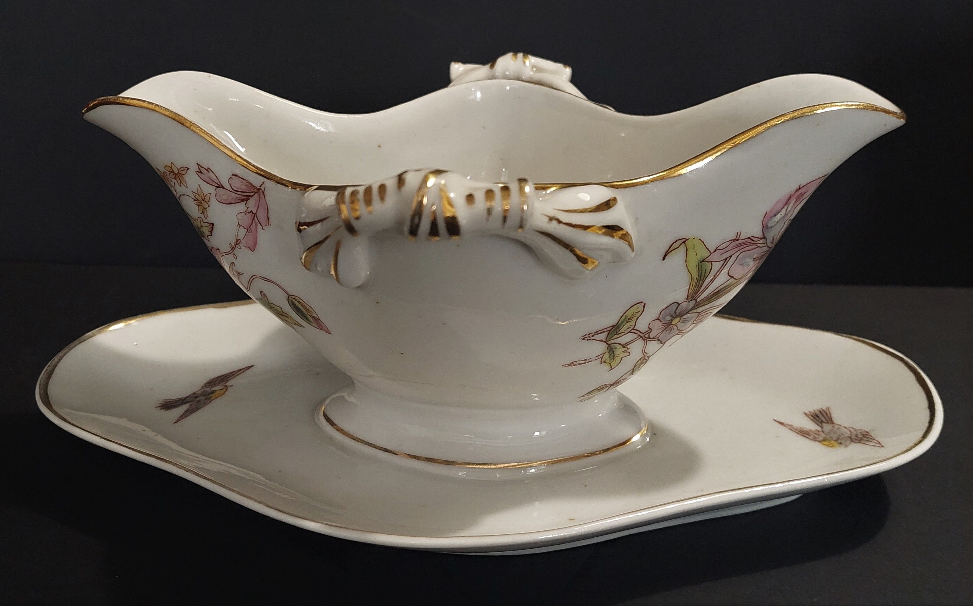 Saucière in porcelain of paris early twentieth century