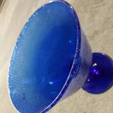 Glass cup of Biot, cobalt blue