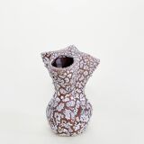 Vase 3 Trous Émail Craquelé