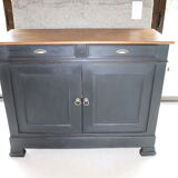 Buffet 2 doors black and wood restyled