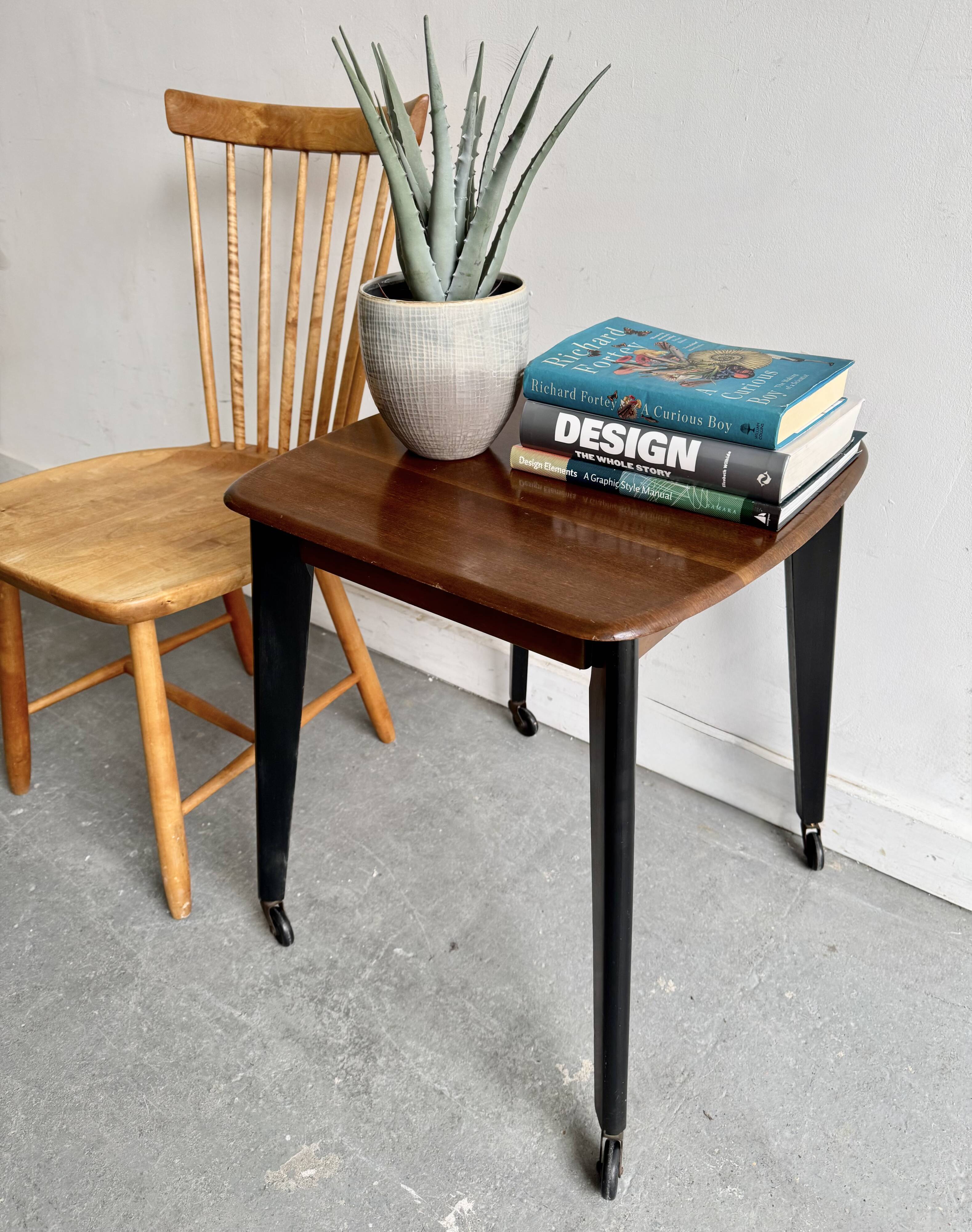 Vintage Side Table on Castor Wheels