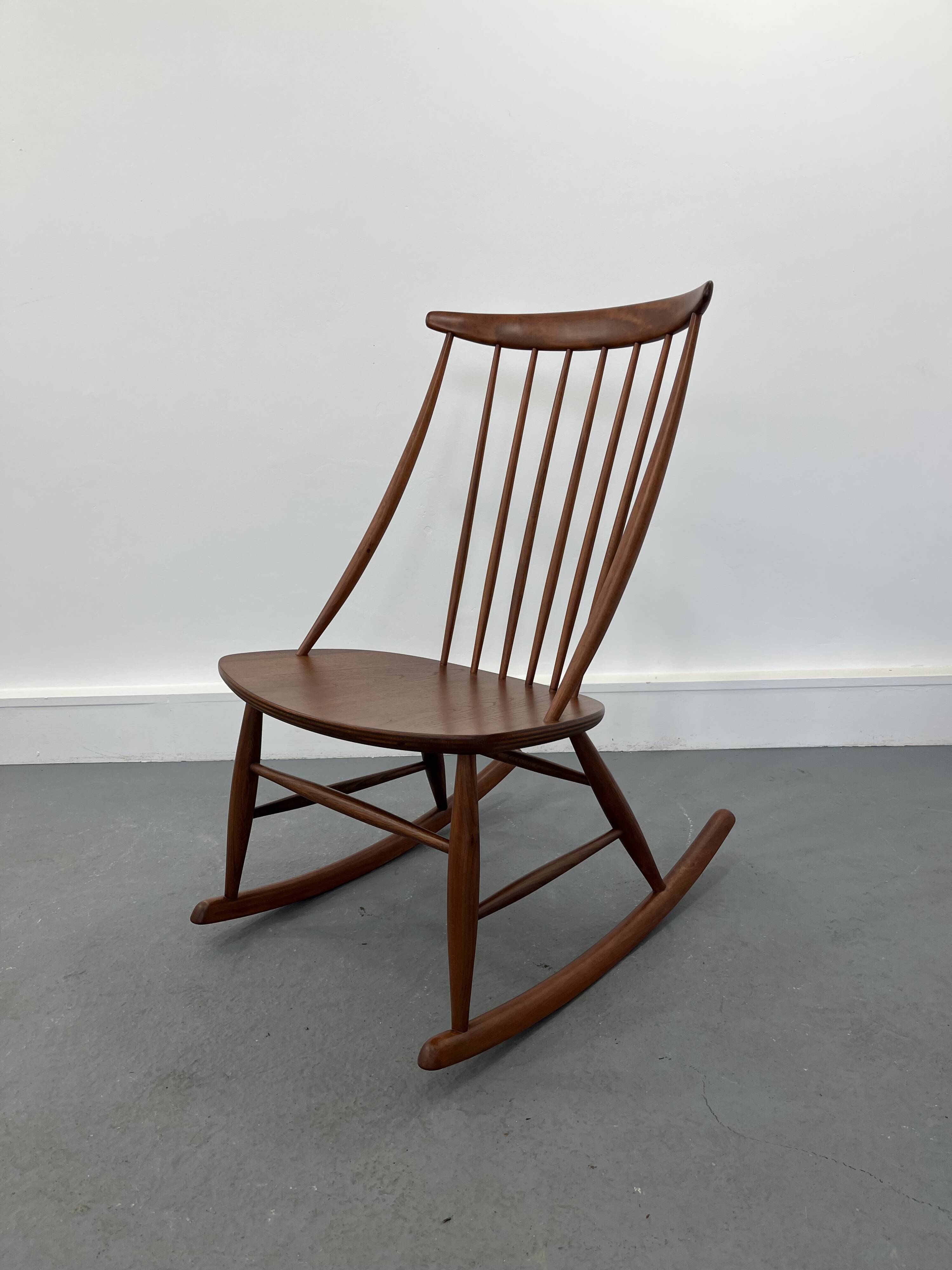 Mid-Century Rocking Chair by Illum Wikkelsø for Niels Eilersen