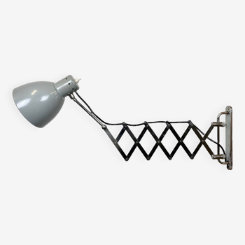 Grey Industrial Italian Scissor Wall Lamp, 1960s